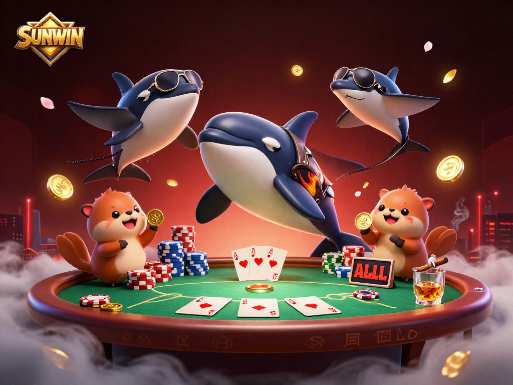 SUNWIN offers an exciting gambling adventure with whales, otters, and poker action.
