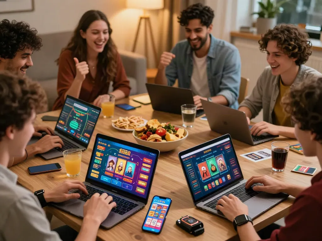 Sunwin players enjoying online card games in a lively environment.