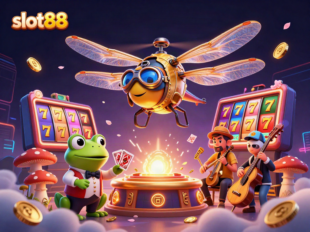 Experience exciting slot88 gameplay with a dynamic casino scene depicting vibrant characters and engaging elements.