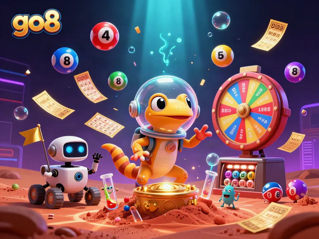 Engage with go8's thrilling Martian casino experience with vibrant games and colorful prizes.