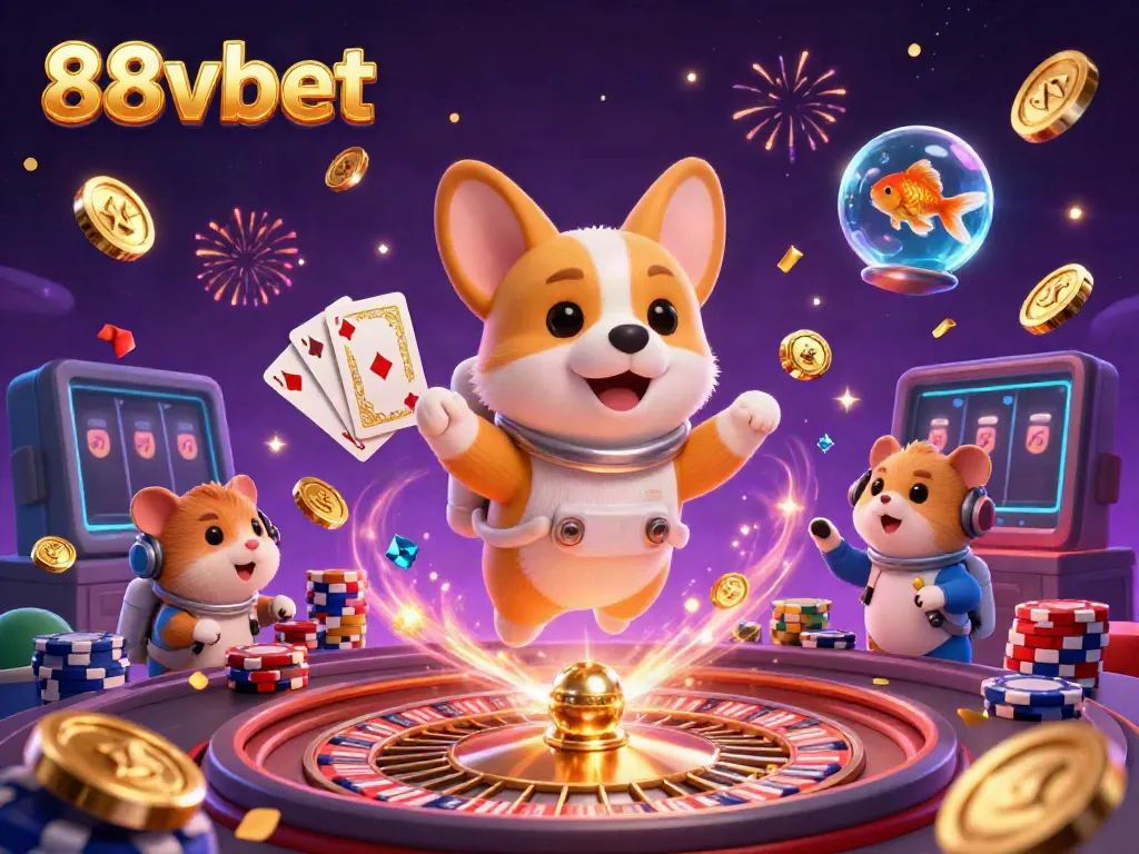 Experience thrilling gameplay with 88vbet in a vibrant space-themed casino environment featuring various gaming elements.