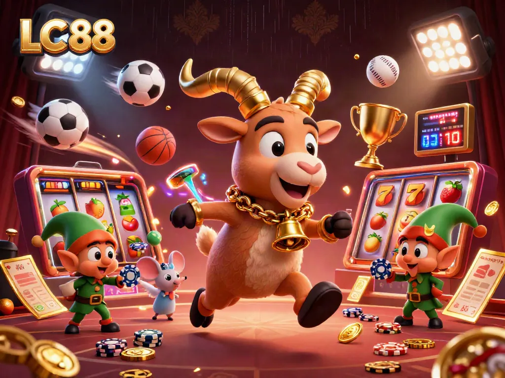 LC 88 showcases a lively casino scene with Krampus, an angel mouse, and elf gremlins amidst dynamic slot reels.