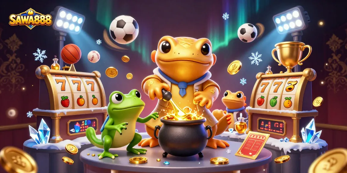 Engage with the magical SAWA888 casino experience featuring alchemists creating gold.