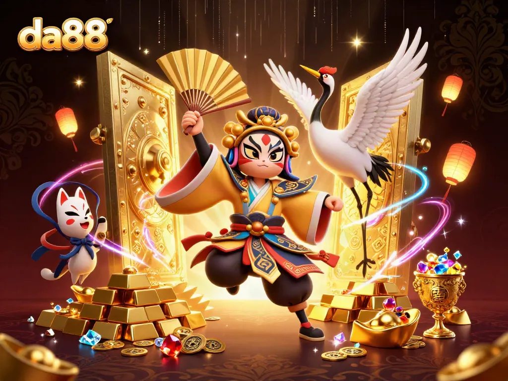 Engage with da88's vibrant casino experience featuring unique characters and sparkling treasures.