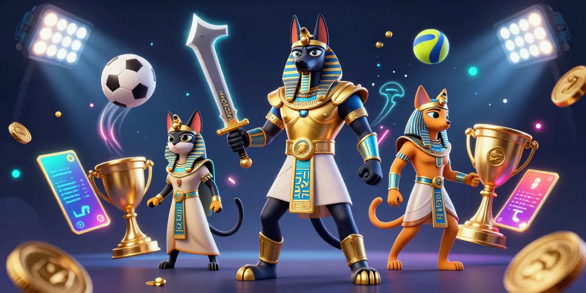Engage with Onbet in an electrifying casino atmosphere featuring Anubis and gaming elements.