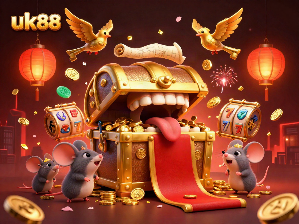 Engage with the dynamic world of uk88, where treasure awaits in a vibrant casino scene filled with riches and excitement.
