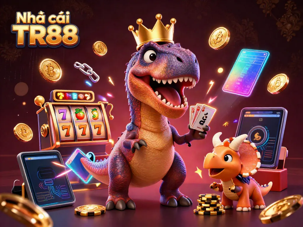 Win big with Nhà cái TR88 while enjoying vibrant casino games and colorful characters in a dynamic setting.