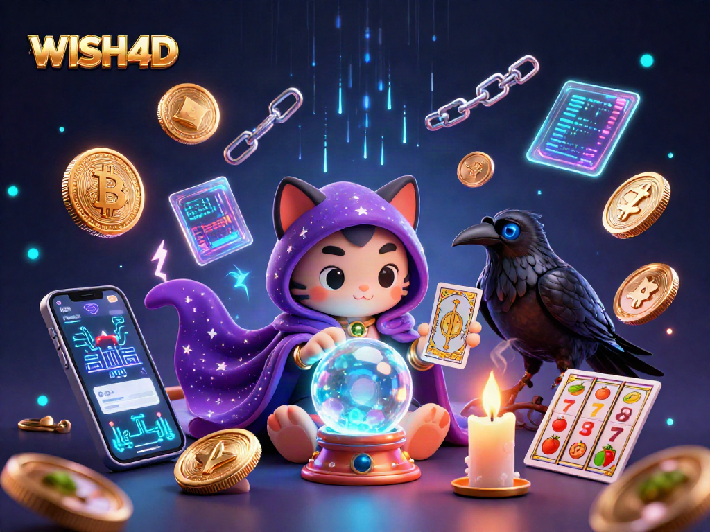 WISH4D invites players into a mystical casino world with vibrant characters and crypto elements.