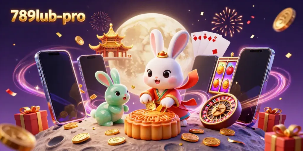 Experience the excitement of 789lub-pro with a vibrant rabbit-themed slot game illustration.