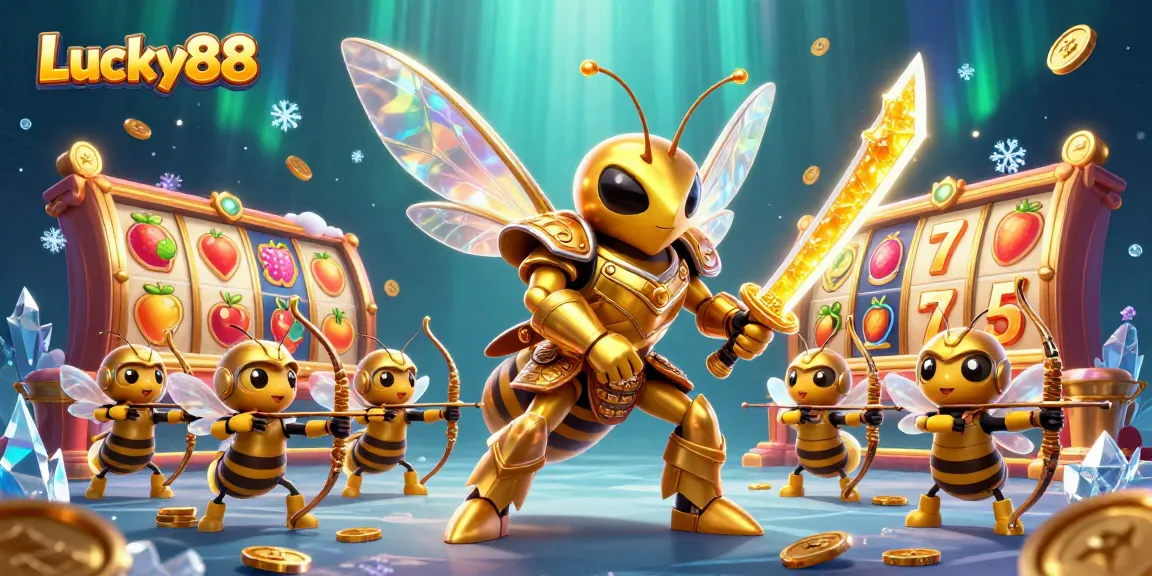Experience thrilling winnings at Lucky88 with dynamic slot reels, golden coins, and vibrant gaming elements.