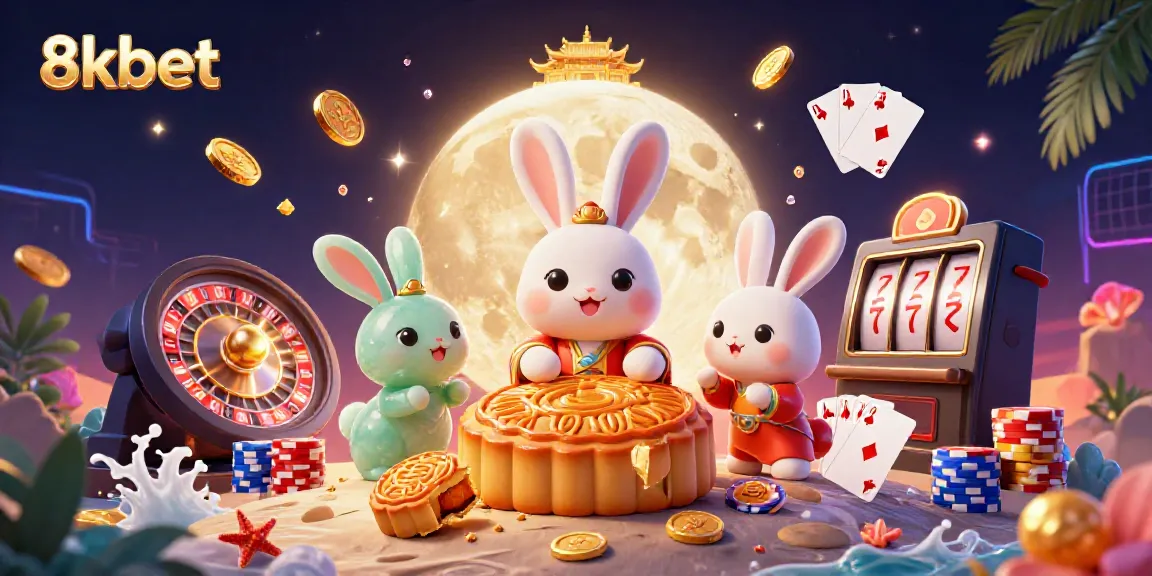 Experience thrilling gaming action with 8xbet’s captivating moon-themed casino illustration.
